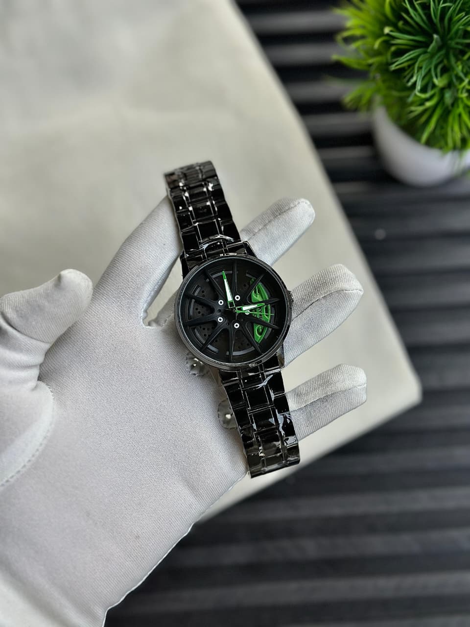 Branded Men's Sport Quartz Watch Car Wheel Multicolour Dial Wheel Casual Fashion Stainless Steel Alloy Mens &Boy's Luxury Metal Gift Creative Watch