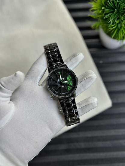 🎁 Branded Men's Sport Quartz Watch Car Wheel Multicolour Dial Wheel Casual Fashion Stainless Steel Alloy Mens &Boy's Luxury Metal Gift Creative Watch (100% off)