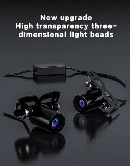 Motorcycle Projector Lights with Angel Wing Light Waterproof