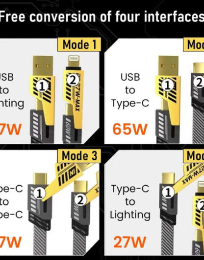 USB C Cable Lightning Cable 4 in 1